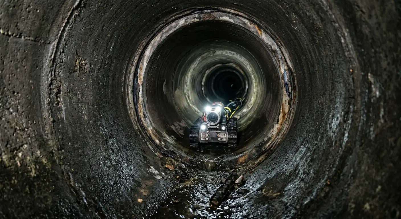 Robotic sewer camera inspecting pipe interior for Sewer Line Repair in Bonne Terre